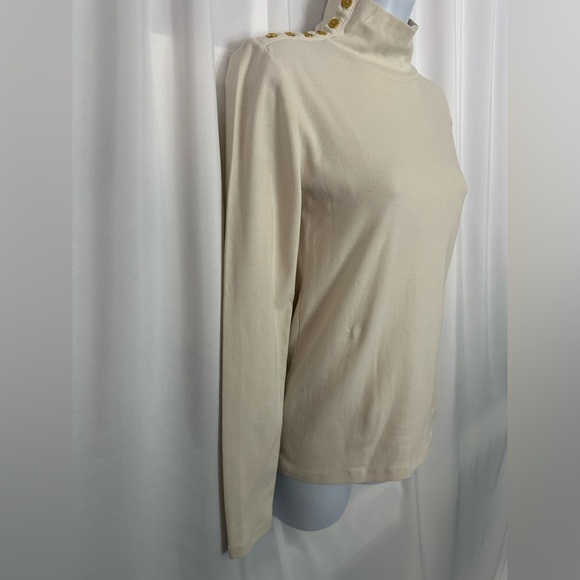 J.Crew Elegant Cream Turtleneck Top (791) - Picture 3 of 11